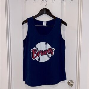 Port and Company Navy Tank Top with Braves Logo